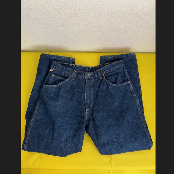 Men's Wrangler Rugged Wear Fleece Lined Jeans, Dark Wash, Size 34x30 - Picture 3 of 12